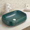 Blu ceramico 560x420x180MM di visione del lavandino del bagno del ripiano di alta lucentezza