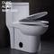 Altezza prolungata bianca fiancheggiata di un pezzo moderna di comodità del sedile rotondo della toilette